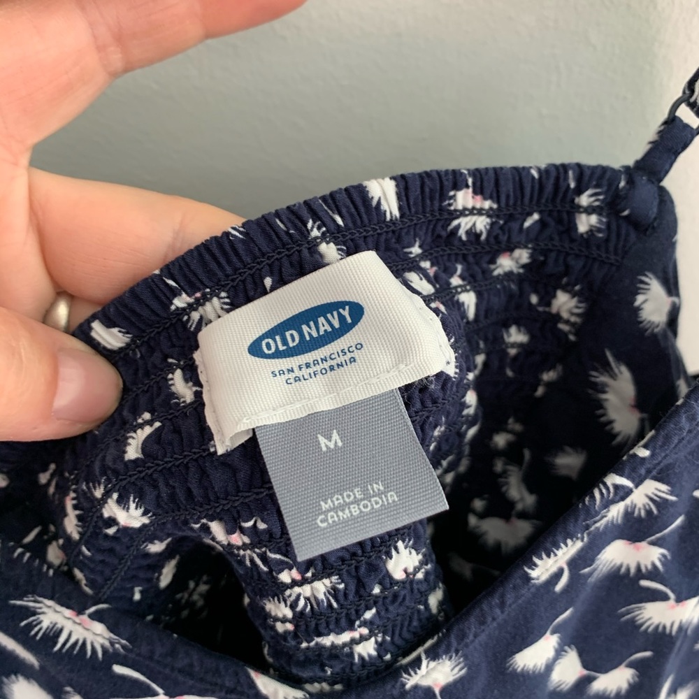 Old Navy | Midi Cami Dress Navy Dandelion Print - Picture 4 of 8